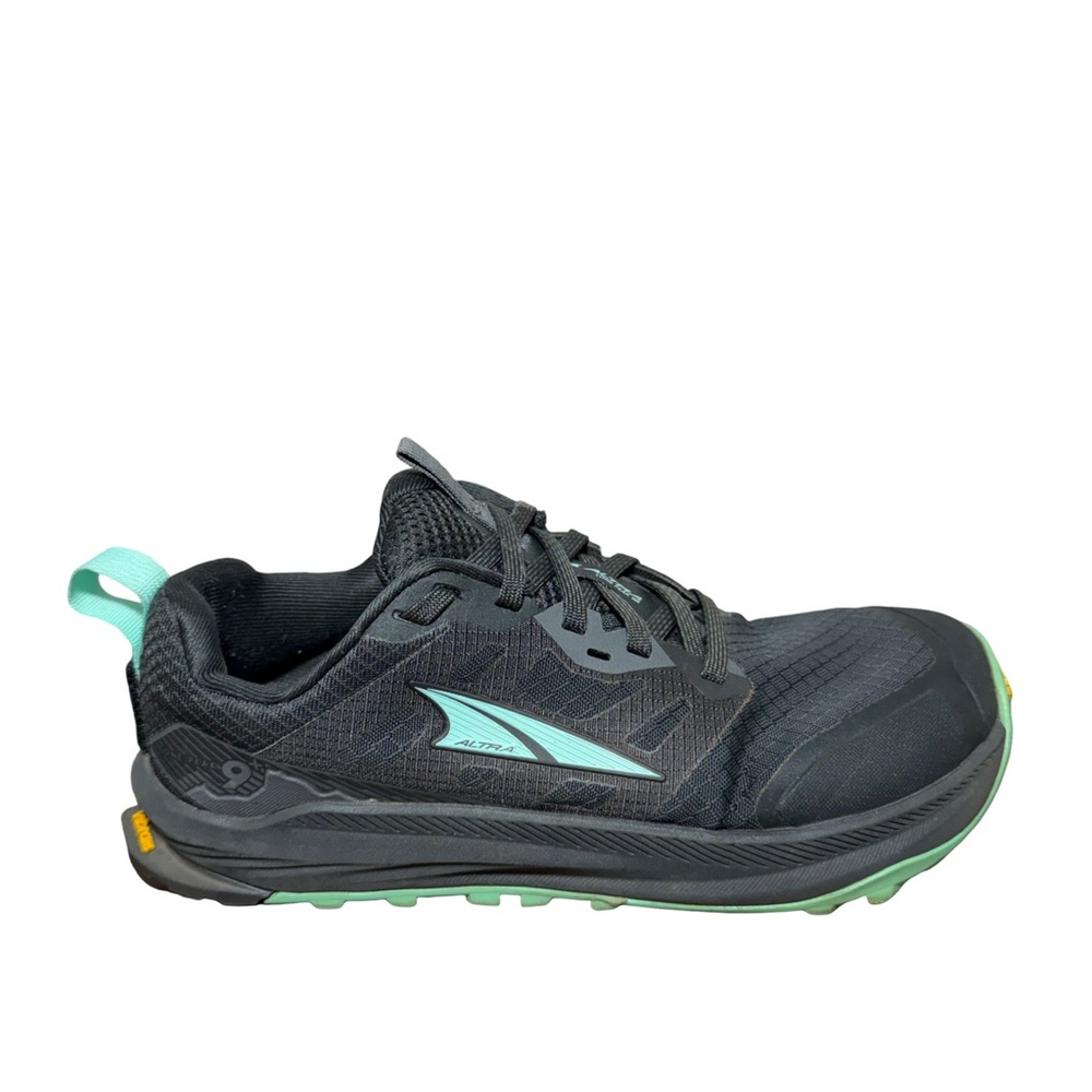 Altra Black Trail Running Shoe with Mint Accents